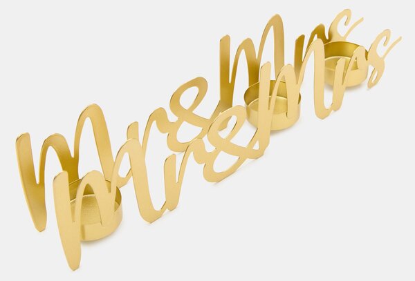 Sinsay - Dekorační svícen Mr & Mrs - zlatá