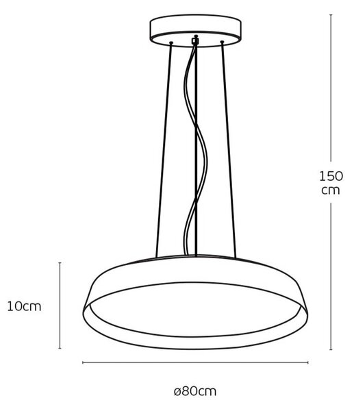 VK Light Eleso LED závěsné svítidlo ČernáØ600 mm
