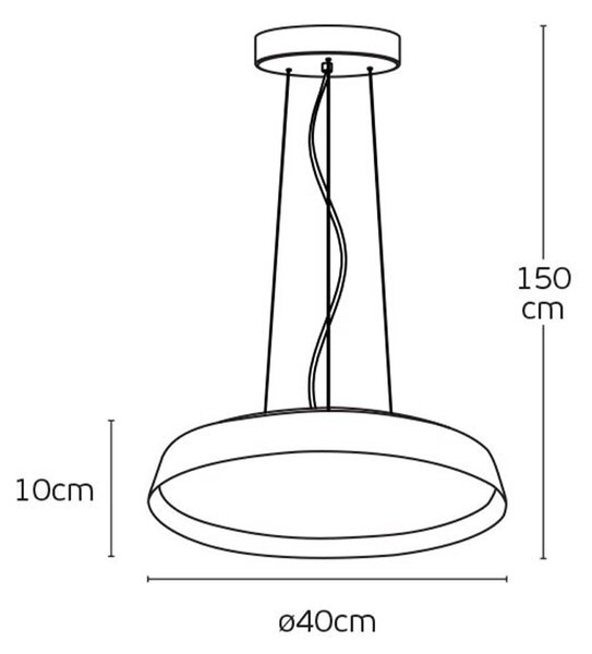 VK Light Eleso LED závěsné svítidlo ČernáØ600 mm