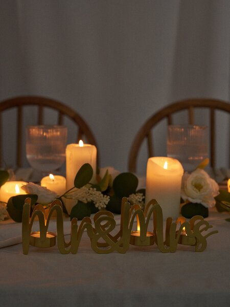Sinsay - Dekorační svícen Mr & Mrs - zlatá