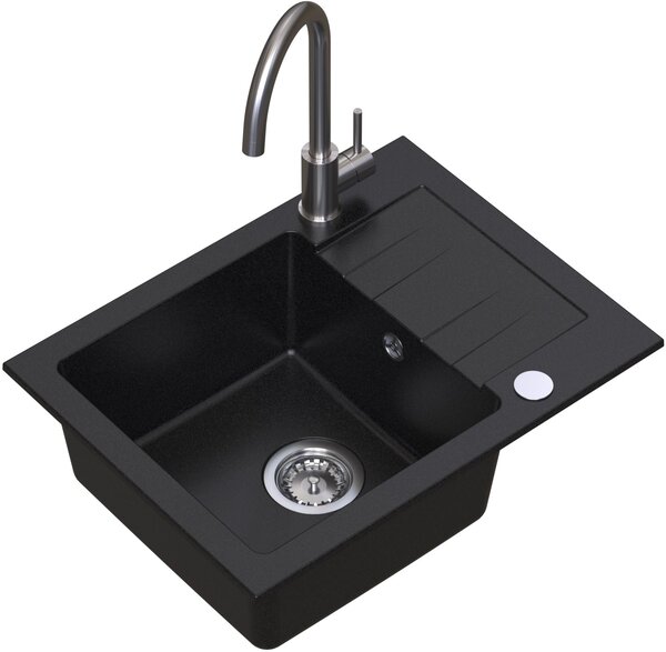 Ruvetti Minimini+ dřezy s baterií černá/ocel LP_3200-MM58440BC_W