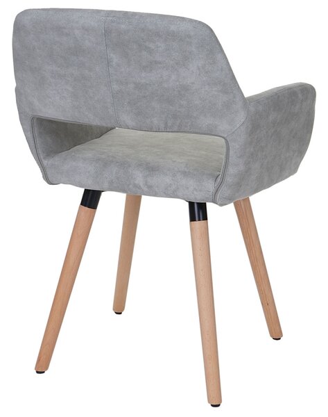 Jídelní židle HWC-A50 II, židle kuchyňská židle, retro design 50. let textil, vintage betonově šedá, světlé nohy