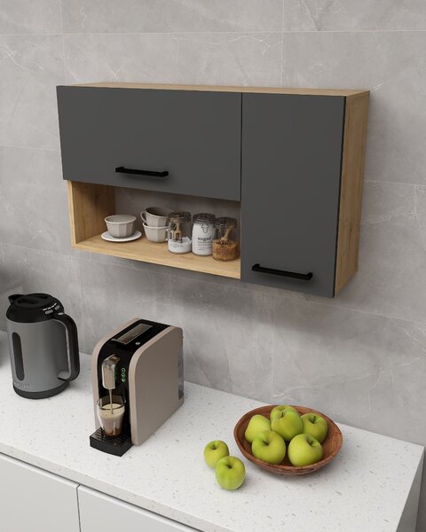Multifunkční skříňka Axia (dub safírový + antracitová)