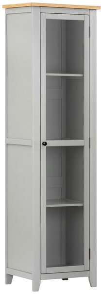 VITRÍNA, dub, borovice, šedá, čiré, přírodní barvy, 56/200/43 cm MID.YOU - Kredence a vitríny, Online Only