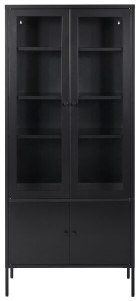 Skleněná vitrína OXTED 80 cm Kov Černá