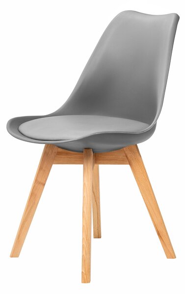 FURNIFY® Sada 2 jídelních židlí BJÖRN | Skandinávské židle s polyuretanovými polštáři a nohami z bukového dřeva | Tmavě šedá barva