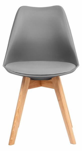 FURNIFY® Sada 2 jídelních židlí BJÖRN | Skandinávské židle s polyuretanovými polštáři a nohami z bukového dřeva | Tmavě šedá barva