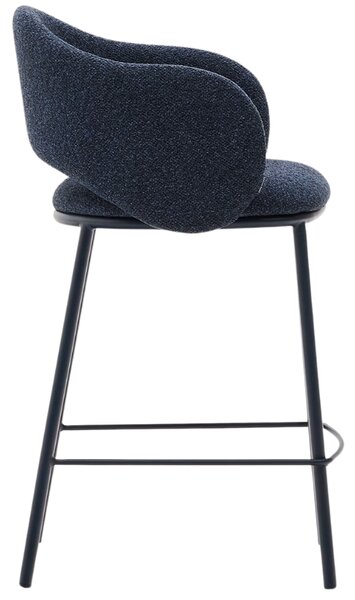 Modrá čalouněná barová židle Kave Home Maina 65 cm