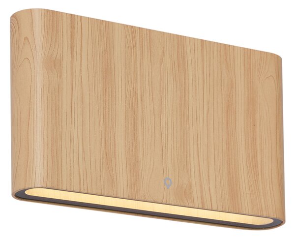 Skandinávské venkovní nástěnné svítidlo s dřevěným potiskem 17,5 cm vč. LED IP65 - Batt