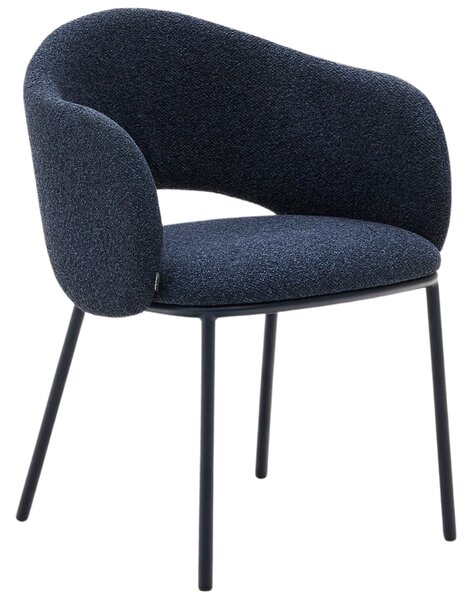 Modrá čalouněná jídelní židle Kave Home Maina