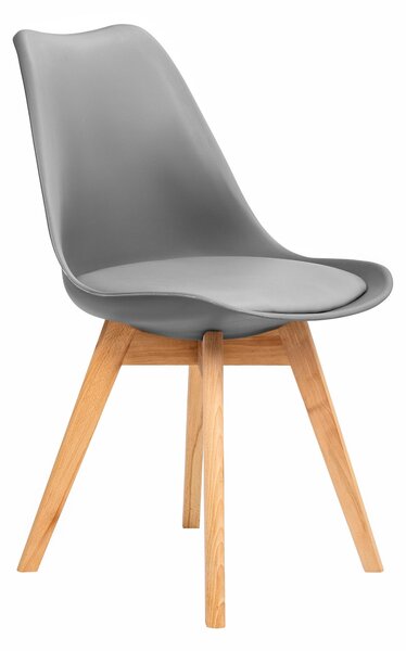 FURNIFY® Sada 2 jídelních židlí BJÖRN | Skandinávské židle s polyuretanovými polštáři a nohami z bukového dřeva | Tmavě šedá barva