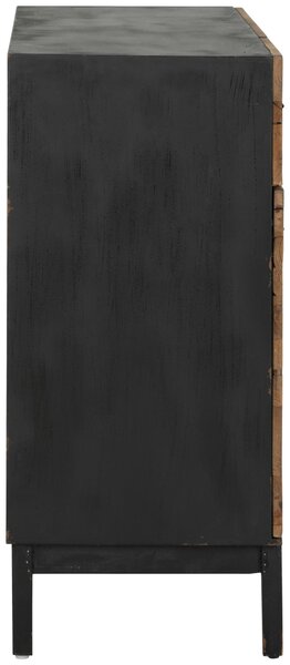 ŠIROKÁ KOMODA, jedle, přírodní barvy, černá, 120/90.5/41 cm Livetastic - Online Only komody, Online Only
