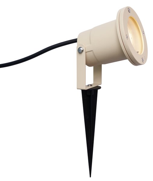 Bodové světlo se zemním hrotem béžové GU10 50mm nastavitelné IP65 vč. kabelu a zástrčky - Basic