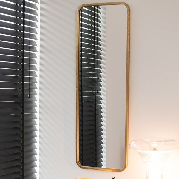 -25 % Dny MOMENTI– Zlaté kovové nástěnné zrcadlo J-line Monna 119,5 x 40,5 cm