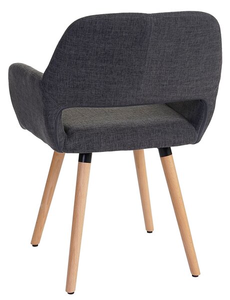 Sada 6 jídelních židlí HWC-A50 II, židle kuchyňská židle, retro design 50. let textil, šedá, světlé nohy