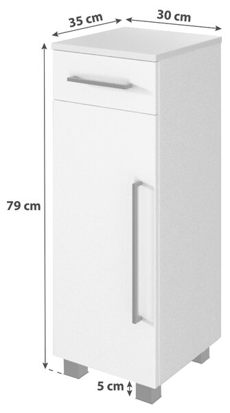 SPODNÍ SKŘÍŇKA, bílá, bílá, 30/79/35 cm Held - Koupelnové série, Online Only