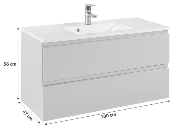 SKŘÍŇKA S UMYVADLEM, barvy grafitu, šedá, 100 cm Held - Koupelnové série, Online Only