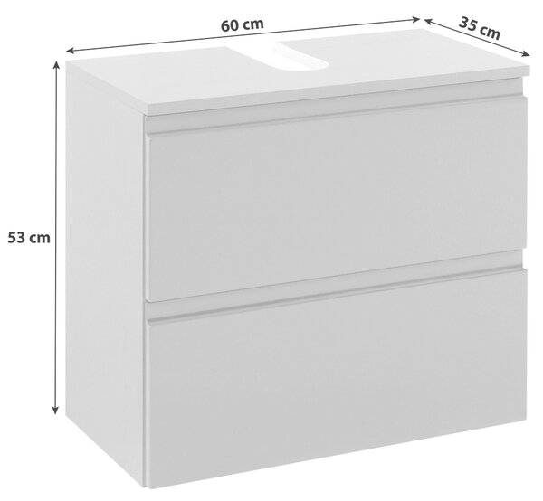 SKŘÍŇKA POD UMYVADLO, barvy grafitu, barvy grafitu, 60/53/35 cm Held - Koupelnové série, Online Only