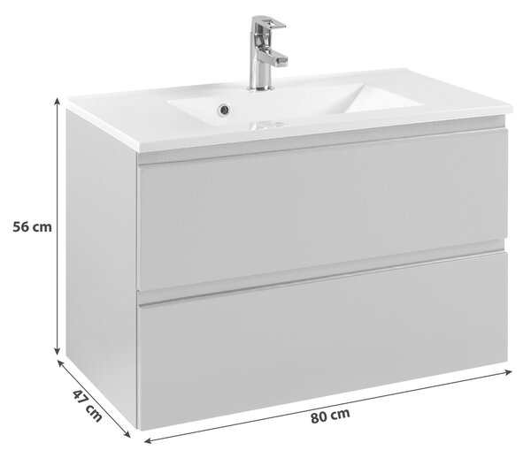 SKŘÍŇKA S UMYVADLEM, barvy grafitu, barvy grafitu, 80/56/47 cm Held - Koupelnové série, Online Only