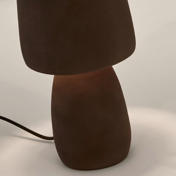 Hnědá terakotová stolní lampa Kave Home Tandy