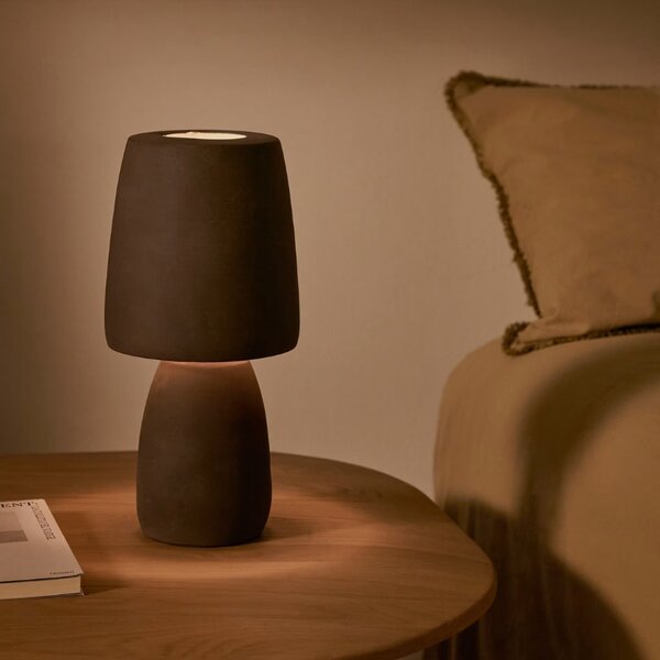 Hnědá terakotová stolní lampa Kave Home Tandy