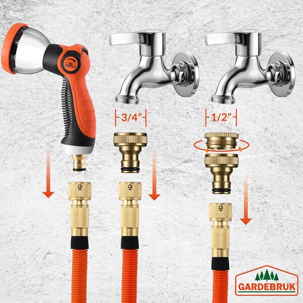 Flexibilní zahradní hadice vč. postřikovací sprchy oranžová 30 m 109325