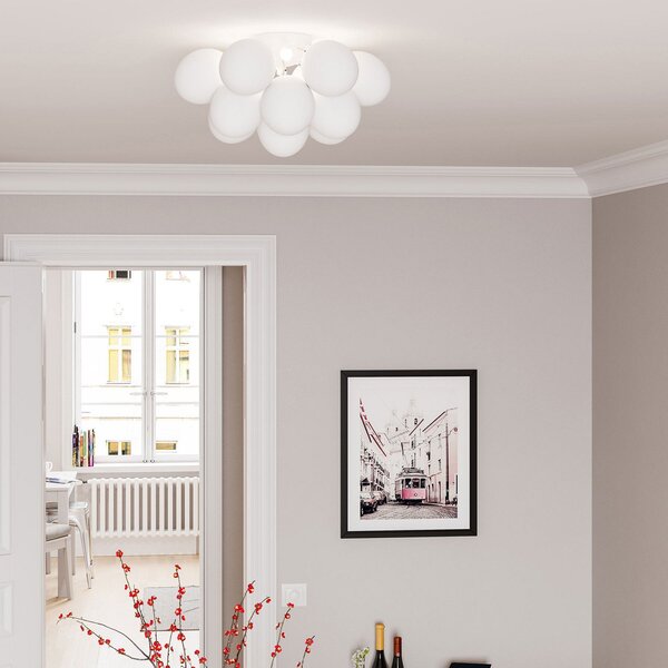 Stropní Lampa By Rydéns, Gross, stmívatelné, Bílá, Obývací pokoj, Sklo, Design