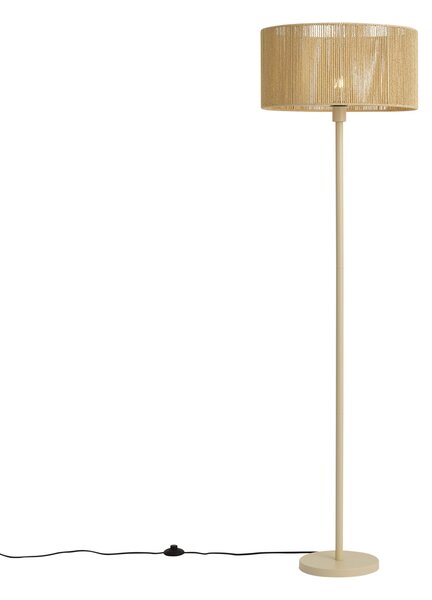 Stojací lampa béžová s papírovým lanovým stínidlem 50/50/25 - Simplo