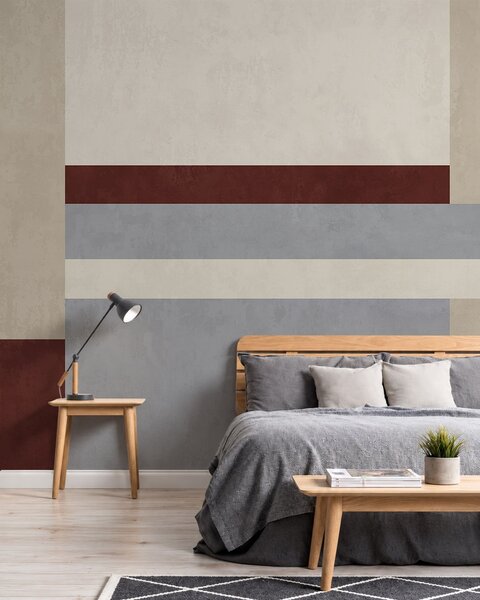 Fototapety Abstraktní geometrie s bloky v barvách vínové, šedé a béžové, 3D fototapety, Fototapety 3d geometrické tvary, w05890v2 : uwalls.cz