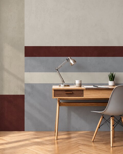 Fototapety Abstraktní geometrie s bloky v barvách vínové, šedé a béžové, 3D fototapety, Fototapety 3d geometrické tvary, w05890v2 : uwalls.cz