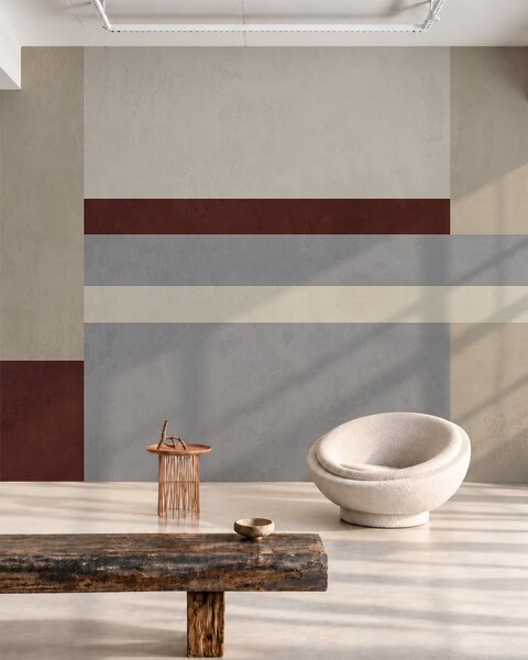 Fototapety Abstraktní geometrie s bloky v barvách vínové, šedé a béžové, 3D fototapety, Fototapety 3d geometrické tvary, w05890v2 : uwalls.cz