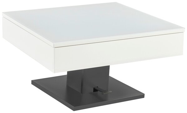 KONFERENČNÍ STOLEK, černá, bílá, kov, sklo, kompozitní dřevo, 80/80/47 cm Livetastic - Konferenční stolky, Online Only