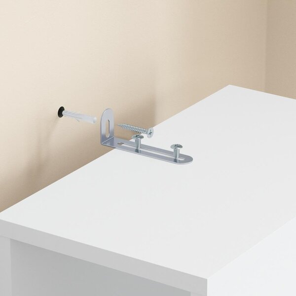SoBuy Rohový regál bílý se 7 policemi, moderní minimalistický, do obývacího pokoje Vysoký úzký regál ve tvaru L se STR14-W