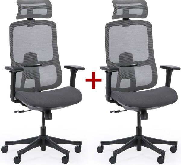Kancelářská židle LYNX 1+1 ZDARMA, šedá