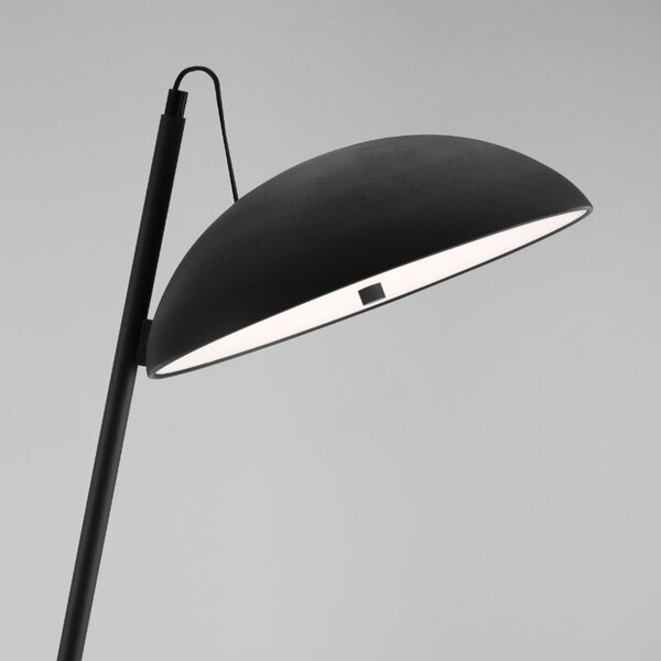 Černá kovová stojací LED lampa Nova Luce Flute 153 cm