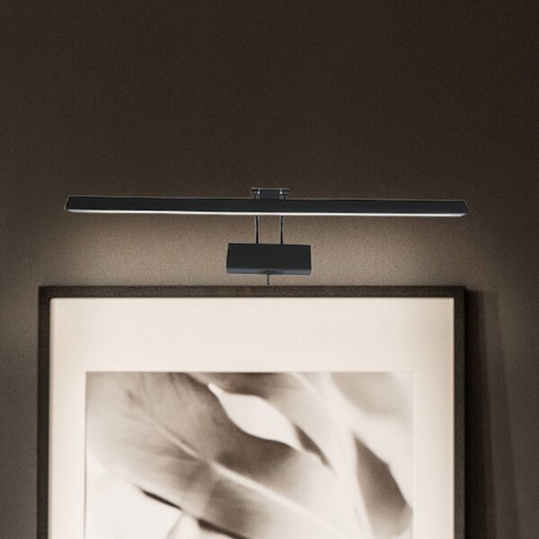 Steinhauer LED nástěnné světlo Litho, černé, kovové, šířka 60 cm, stmívatelný, Černá, Obývací pokoj / jídelna, kov, Nástěnné svítidlo