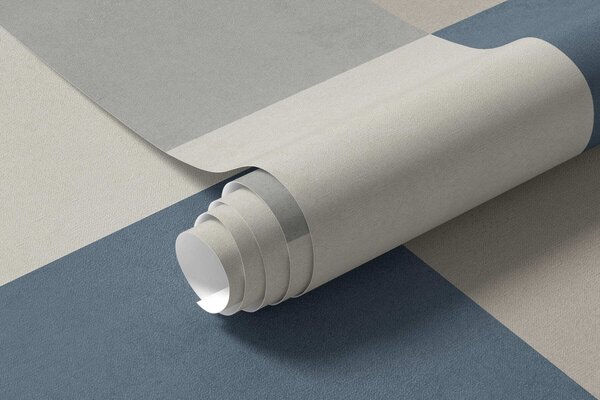 Fototapety Abstraktní béžové a šedé obdélníky s modrým akcentem, Fototapety geometrie, w05891v2 : uwalls.cz
