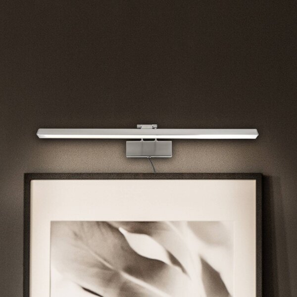 Steinhauer LED nástěnné světlo Litho, ocel, kov, šířka 60 cm, stmívatelný, Hliník / šedá / zinek, Obývací pokoj / jídelna, kov, Nástěnné svítidlo
