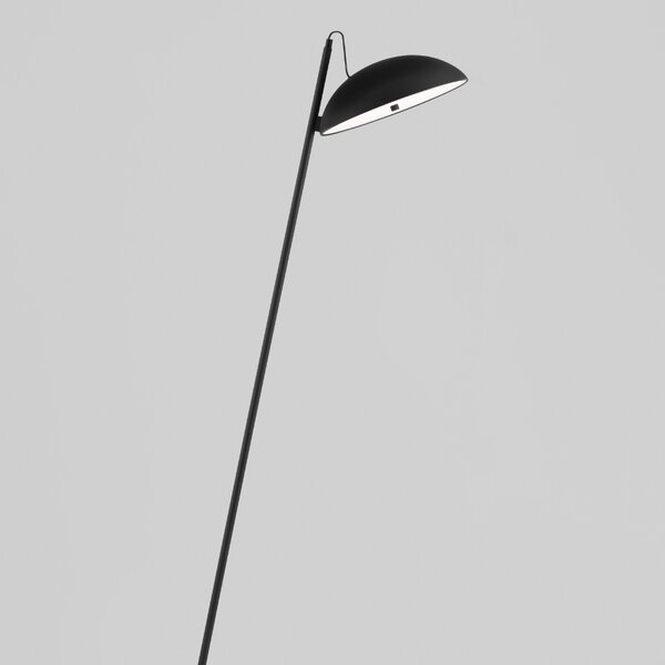 Černá kovová stojací LED lampa Nova Luce Flute 153 cm