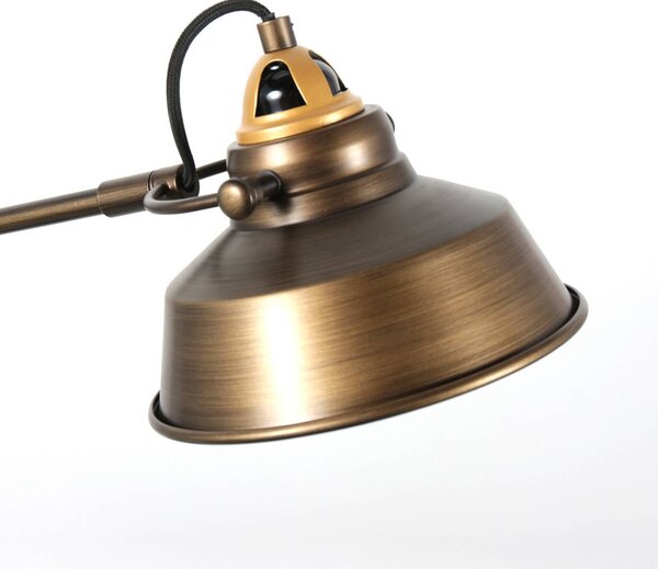 Mexlite Stolní lampa Nove, bronzová, kovová, E27, Bronz / starožitná mosaz, Pracovna / kancelář, kov, Industriální design