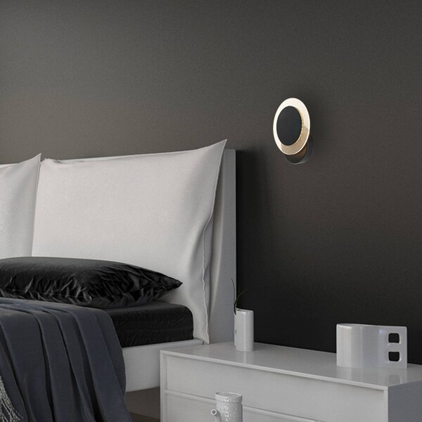 Steinhauer LED nástěnné světlo Lido, černé, kov, 2 700 K, stmívatelný, Černá, Obývací pokoj / jídelna, kov