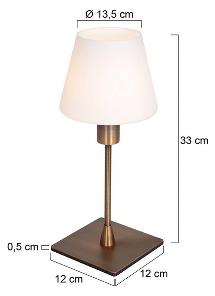 Steinhauer Stolní lampa Ancilla, bronzová, výška 33 cm, kov, sklo, E14, Bronz / starožitná mosaz, Obývací pokoj / jídelna, kov