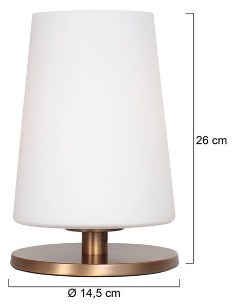 Steinhauer Stolní lampa Ancilla, bronzová, výška 26 cm, kov, sklo, E27, Bronz / starožitná mosaz, Obývací pokoj / jídelna, kov