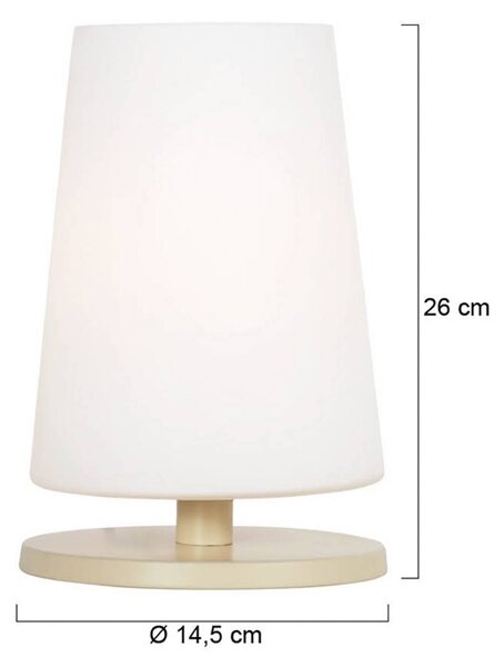 Steinhauer Stolní lampa Ancilla, krémová, výška 26 cm, kov, sklo, E27, Krémová / jantar, Obývací pokoj / jídelna, kov