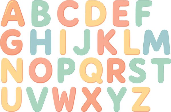 Abeceda pro děti textilní přelepitelné samolepky na zeď arch 75 x 49 cm