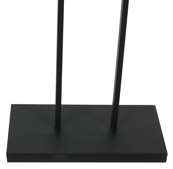 Steinhauer Stojací lampa Stang, černá/stříbrný velur, výška 160 cm, E27, Černá, Obývací pokoj / jídelna, kov, Moderní