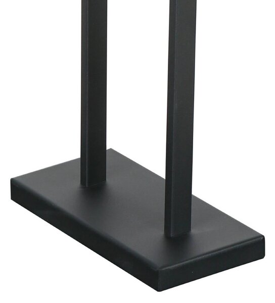 Steinhauer Stolní lampa Stang 3860ZW, černá/bílý plátno, výška 55 cm, Černá, Obývací pokoj / jídelna, kov
