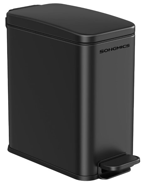 Koupelnový odpadkový koš NORD, 5 l, černý SongmicsHome