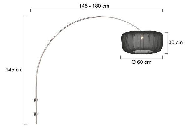 Steinhauer Nástěnné světlo Sparkled Light 4403ST, ocel/černý nylon, E27, Hliník / šedá / zinek, Obývací pokoj / jídelna, kov, Moderní