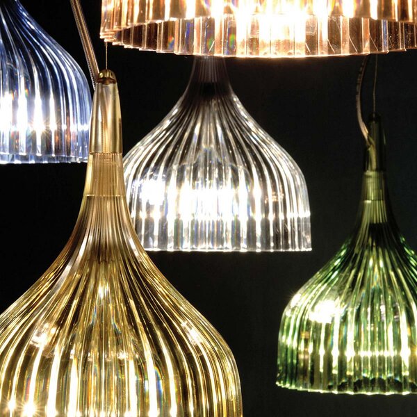 Závěsná svítidlo Kartell, É, Transparentní, Obývací pokoj, Plast, Design